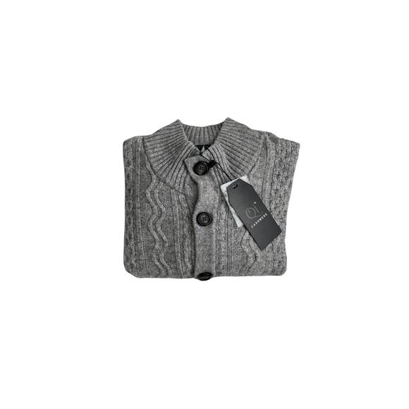 5-30 QI CASHMERE NWT Men's Sweater Gray Size M - Picture 8 of 13